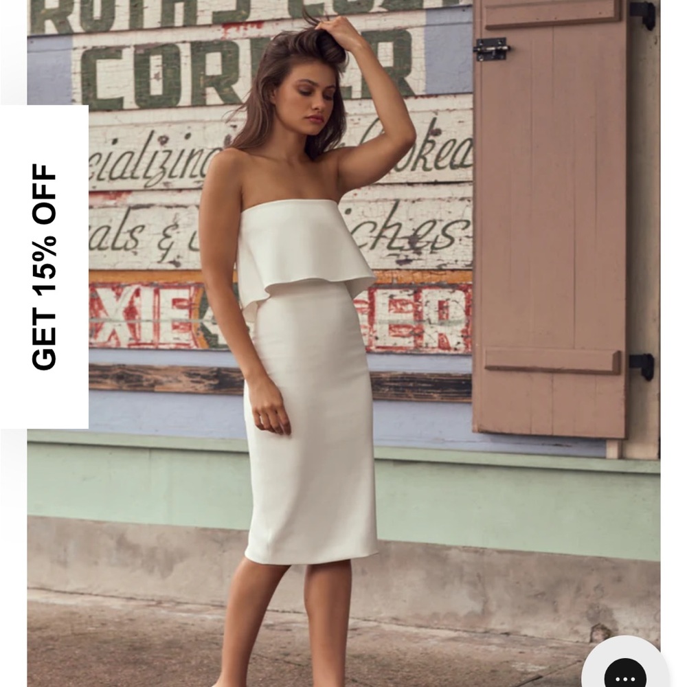 Likely Driggs Dress Elegant White Strapless Dress